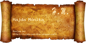 Hajda Mónika névjegykártya